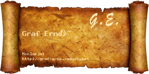 Graf Ernő névjegykártya